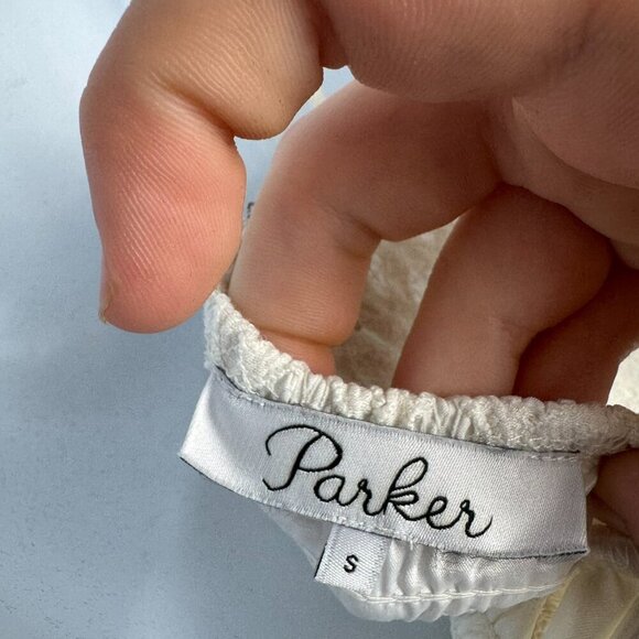 Parker Tulum Cambo White Lace Dress Halter, Midi, Asymmetrical I10 - Picture 8 of 11